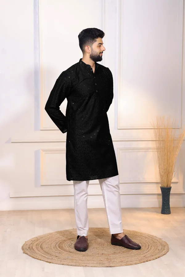 Black_Rayon_Embroidered_with_sequins_Kurta