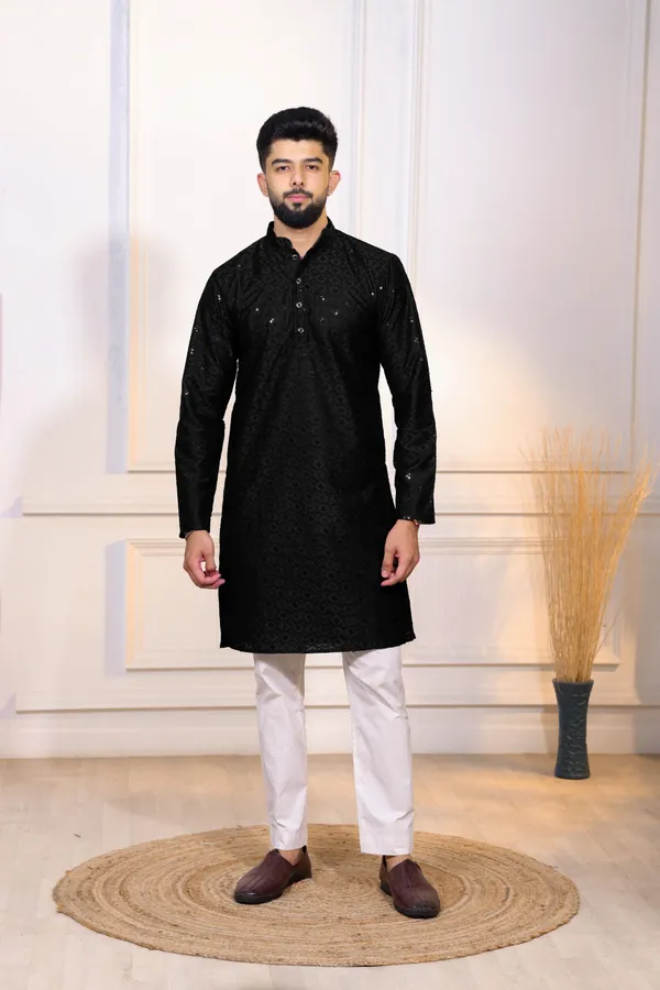 Black_Rayon_Embroidered_with_sequins_Kurta