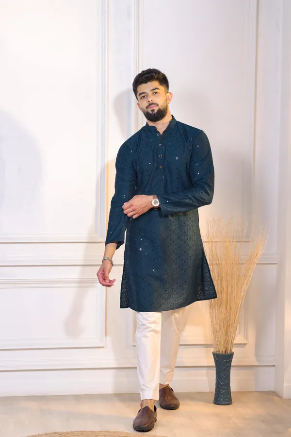 Teal_Rayon_Embroidered_with_sequins_Ethnic_Set