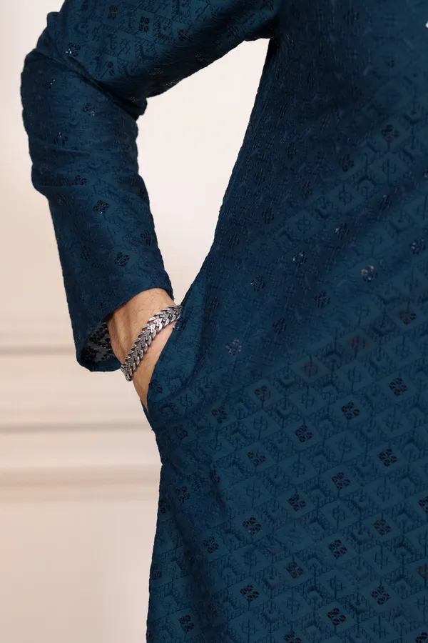Teal_Rayon_Embroidered_with_sequins_Ethnic_Set