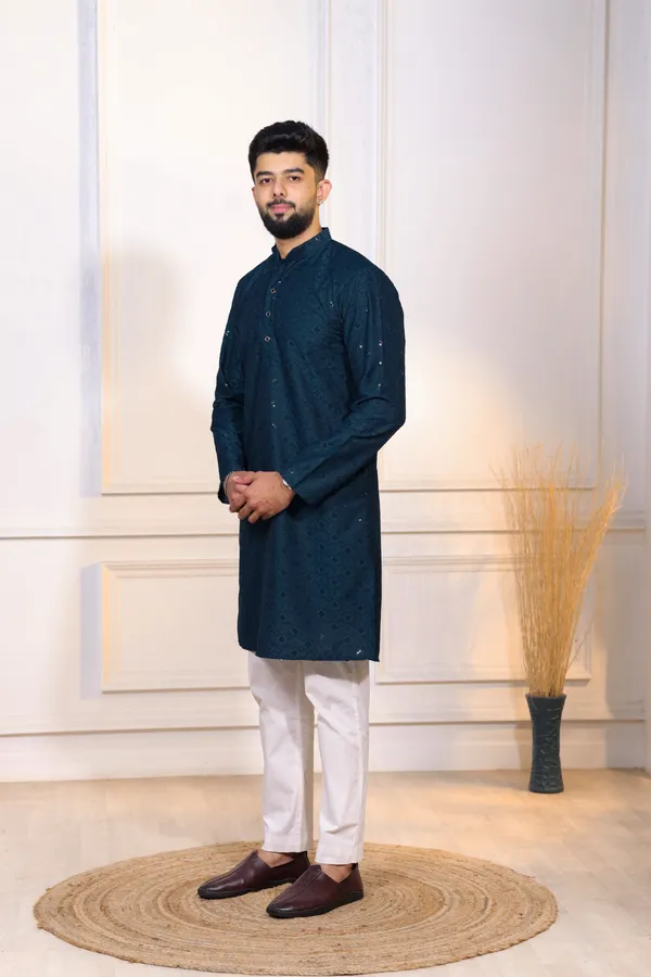 Teal_Rayon_Embroidered_with_sequins_Ethnic_Set