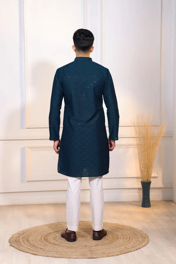Teal_Rayon_Embroidered_with_sequins_Ethnic_Set