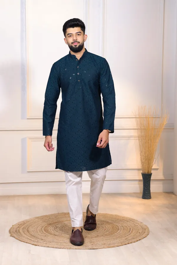 Teal_Rayon_Embroidered_with_sequins_Ethnic_Set