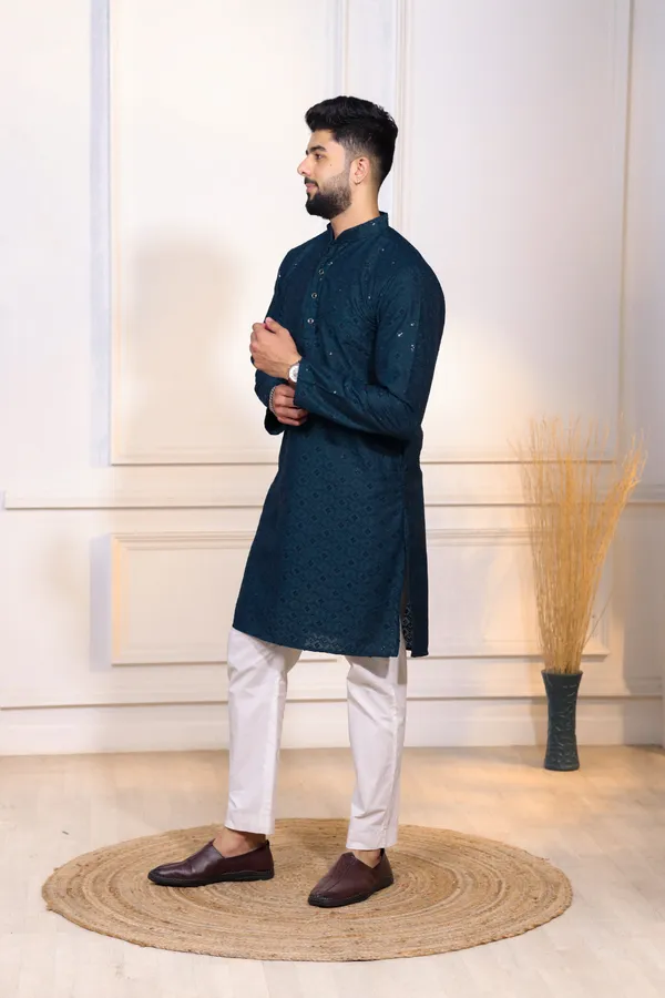 Teal_Rayon_Embroidered_with_sequins_Ethnic_Set