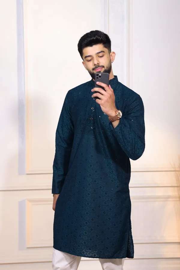 Teal_Rayon_Embroidered_with_sequins_Ethnic_Set