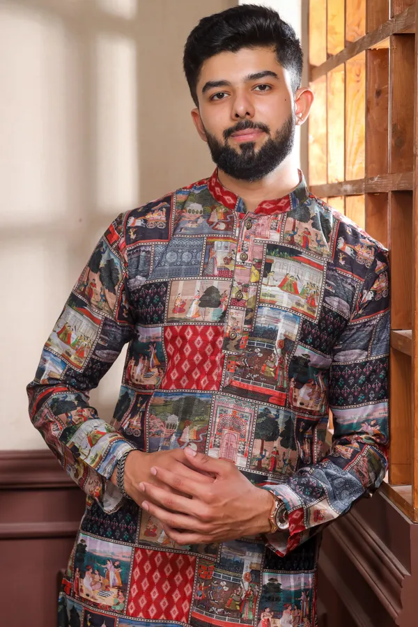 Black_Cotton_Digital_Print_Kurta