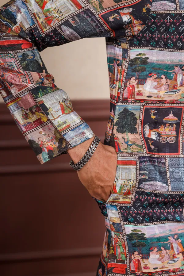 Black_Cotton_Digital_Print_Kurta