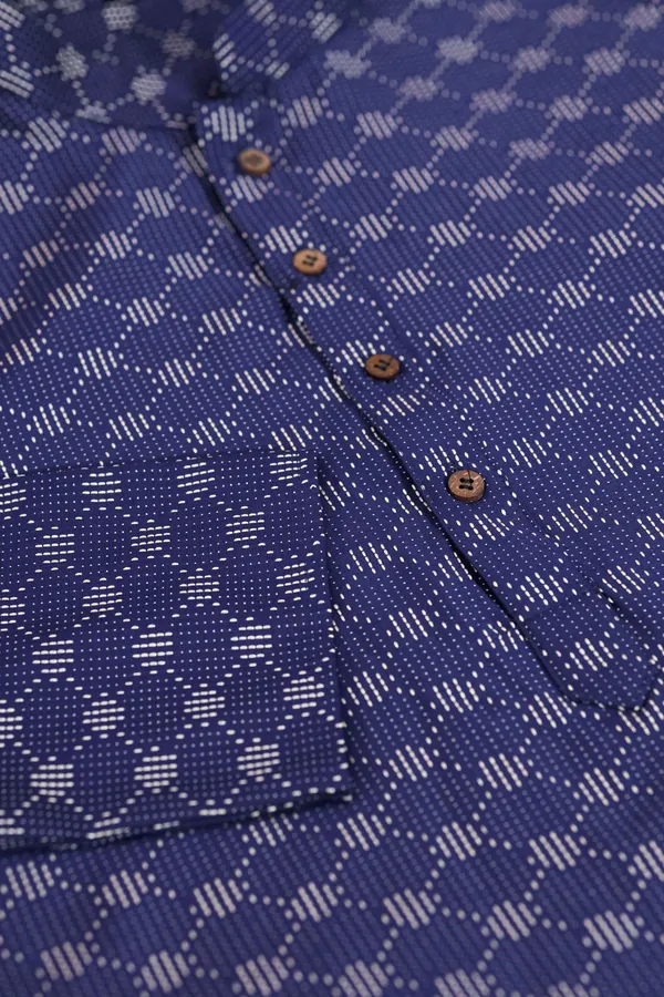Navy_Cotton_Woven_Texture_Kurta