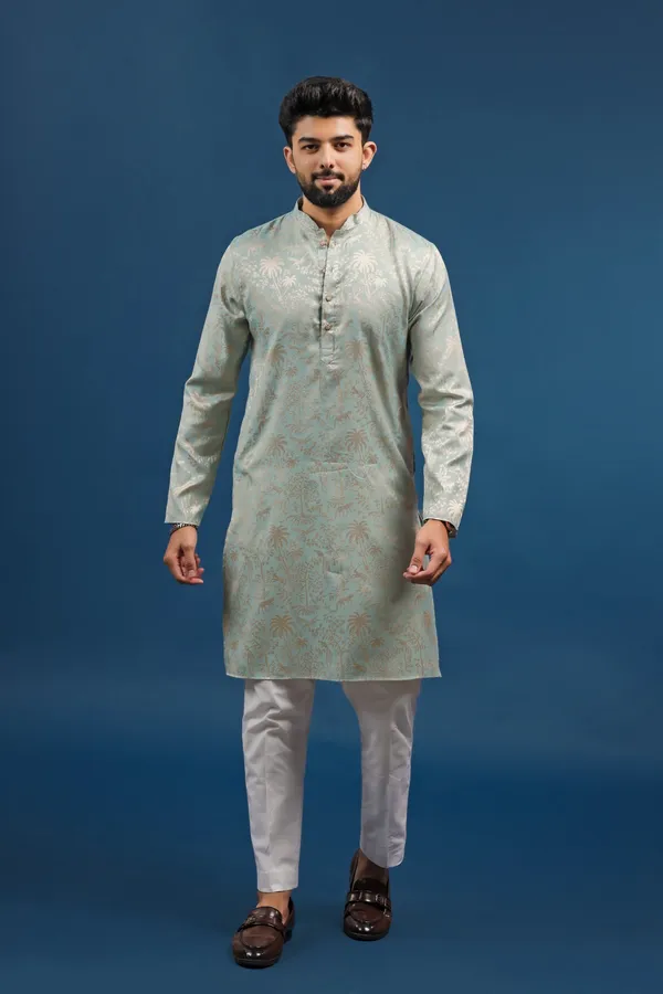 Navy_Cotton_Silk_Jacquard_Texture_Kurta