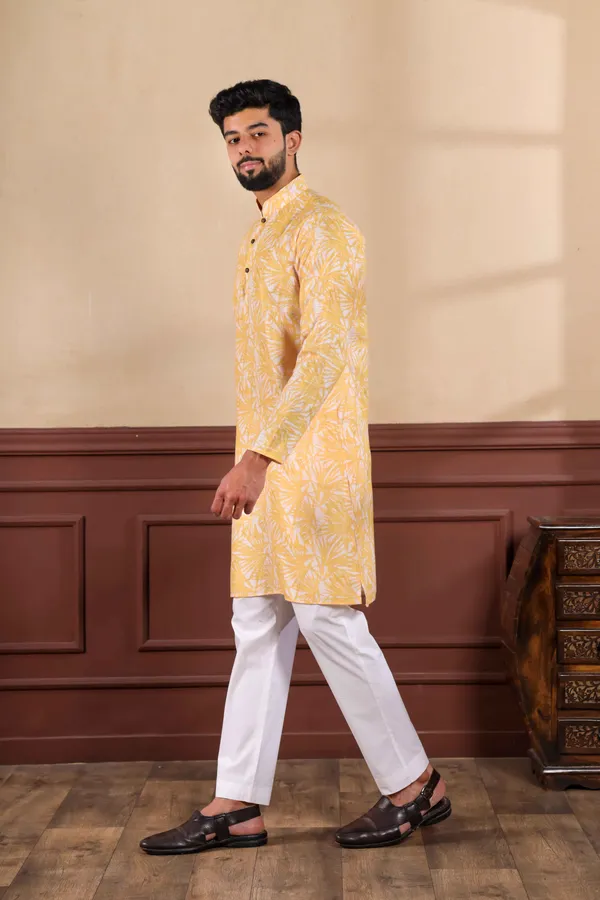Yellow_Linen_Digital_Print_Kurta