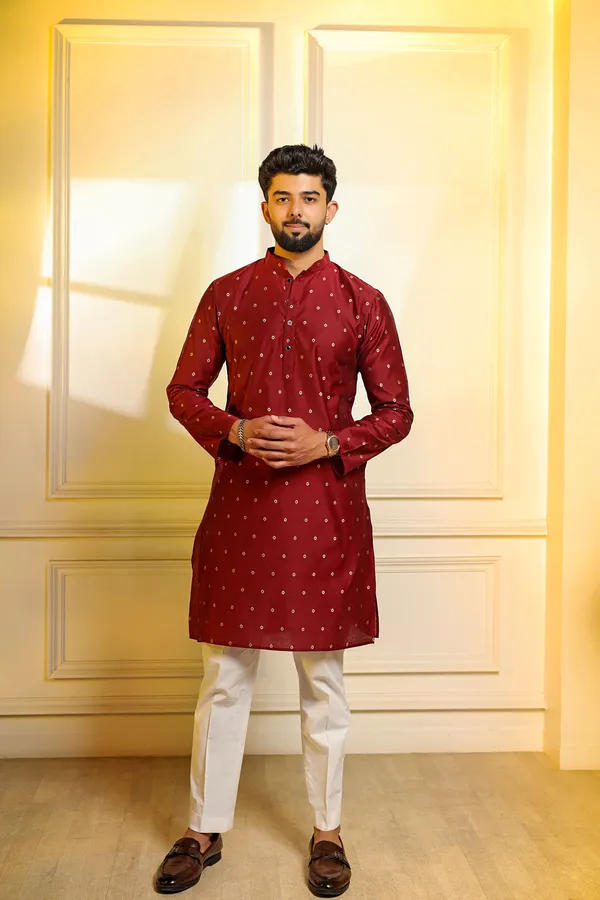 Maroon_Cotton_Resham_Butti_Ethnic_Set