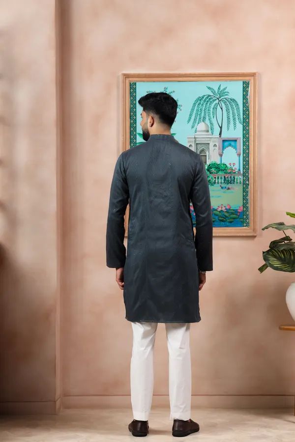 Grey_Cotton_Silk_Dobby_Texture_with_Sequins_Kurta
