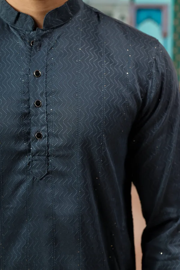 Grey_Cotton_Silk_Dobby_Texture_with_Sequins_Kurta