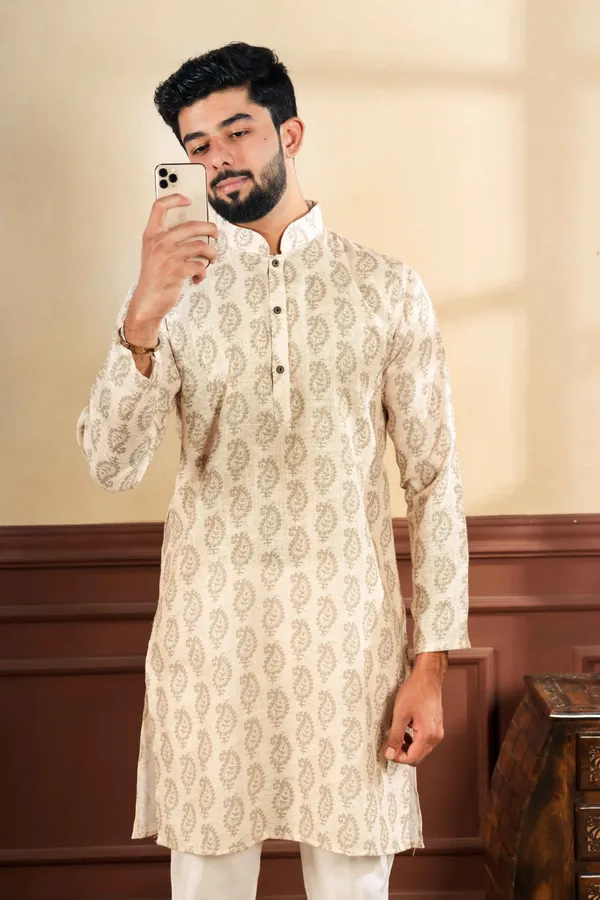 Cream__Linen_Digital_Print_Kurta