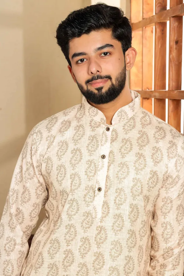 Cream__Linen_Digital_Print_Kurta