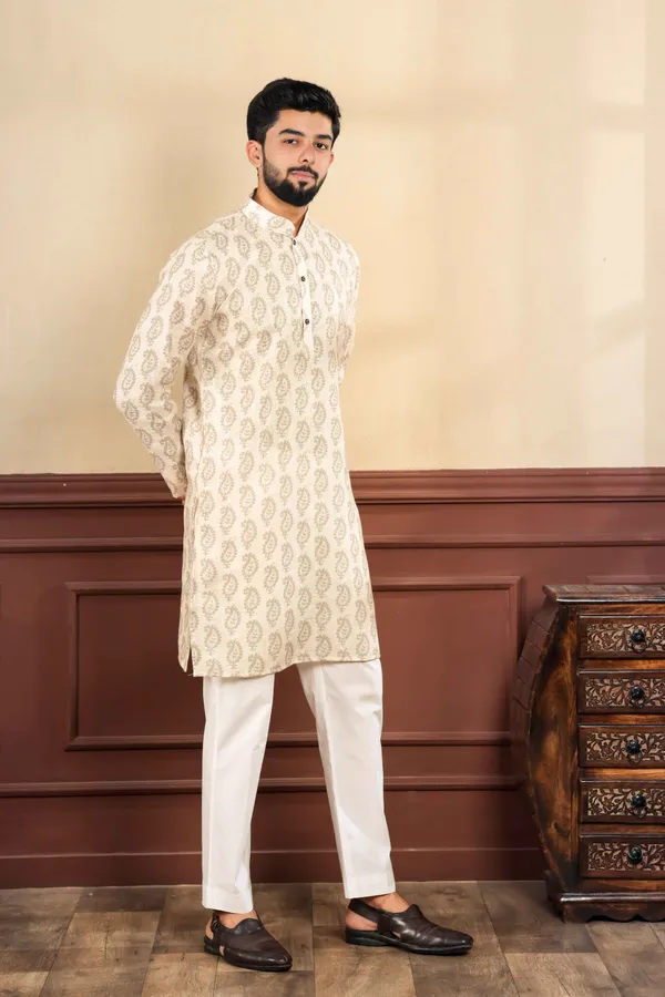 Cream__Linen_Digital_Print_Kurta