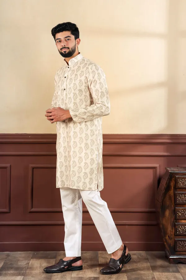 Cream__Linen_Digital_Print_Kurta