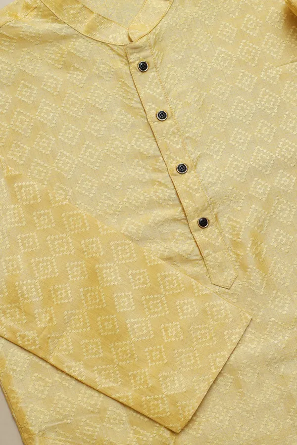 Light_Yellow_Silk_Jacquard_Woven_Textur_Ethnic_Set