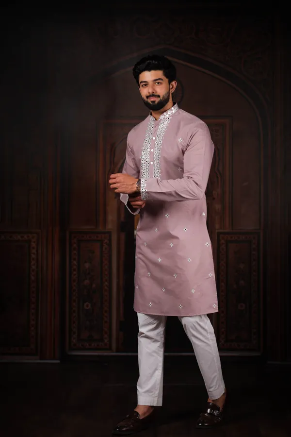 Pink_Cotton_Embroidered_Neck_with_Mirror_Work_Ethnic_Set