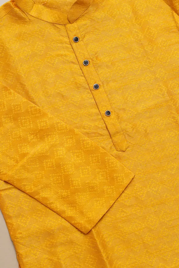 Yellow_Silk_Jacquard_Woven_Texture_Ethnic_Set