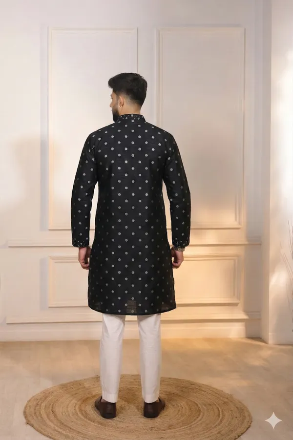 Black_Silk_Jacquard_Embroidered_Neck_with_Mirror_Work_Ethnic_set