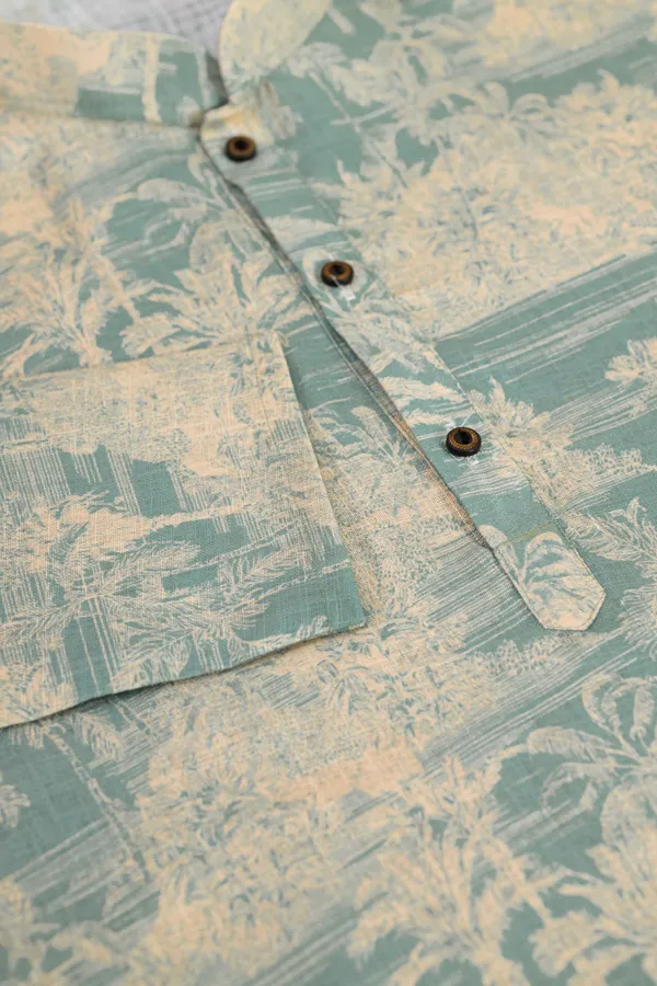 Dark_Green_Linen_Digital_Print_Kurta
