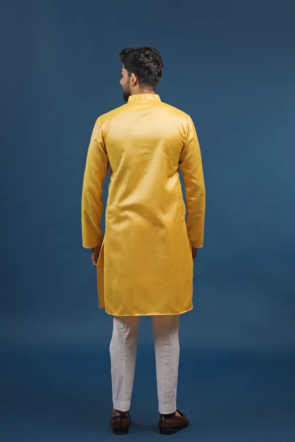 Yellow_Cotton_Silk_Jacquard_Texture_Ethnic_Set