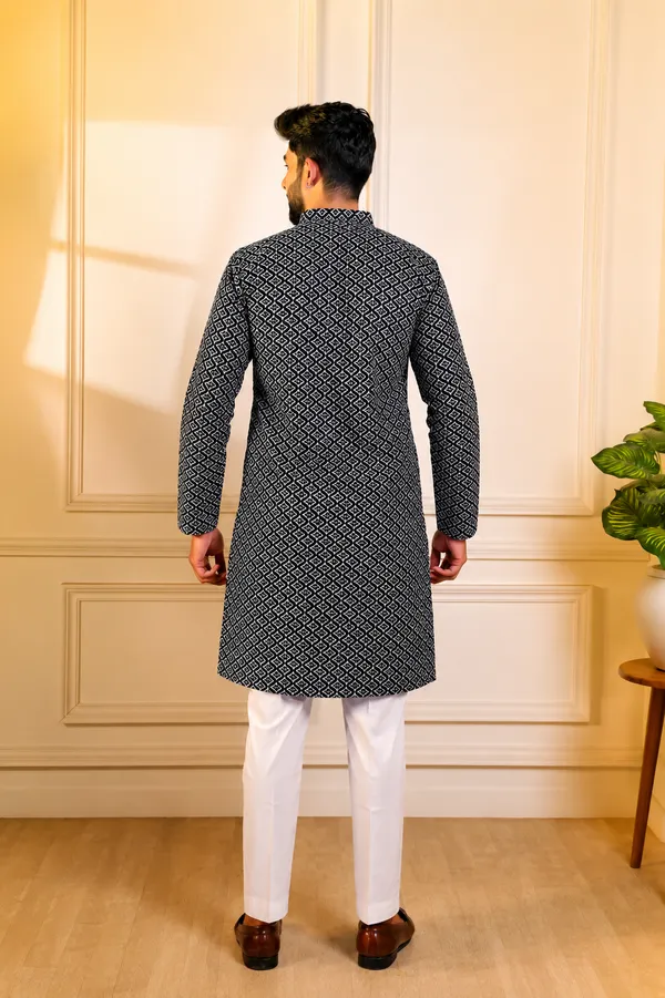 Black_Cotton_Silk_Embroidered_With_Sequins_Kurta