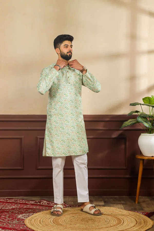 Light_Green_Sequin_Thread_With_Digital_Print_Kurta
