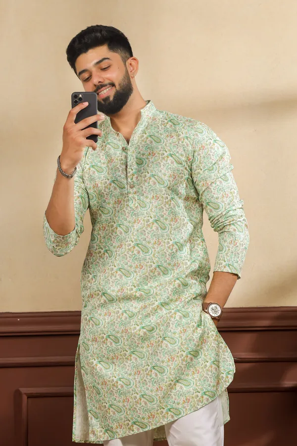 Light_Green_Sequin_Thread_With_Digital_Print_Kurta
