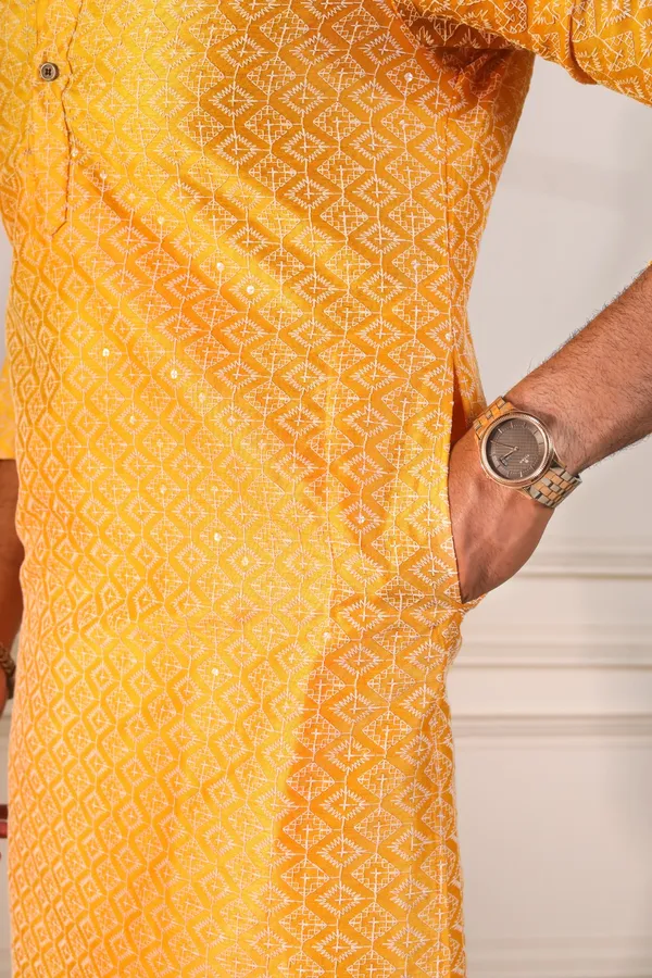 Yellow_Cotton_Silk_Embroidered_With_Sequins_Kurta