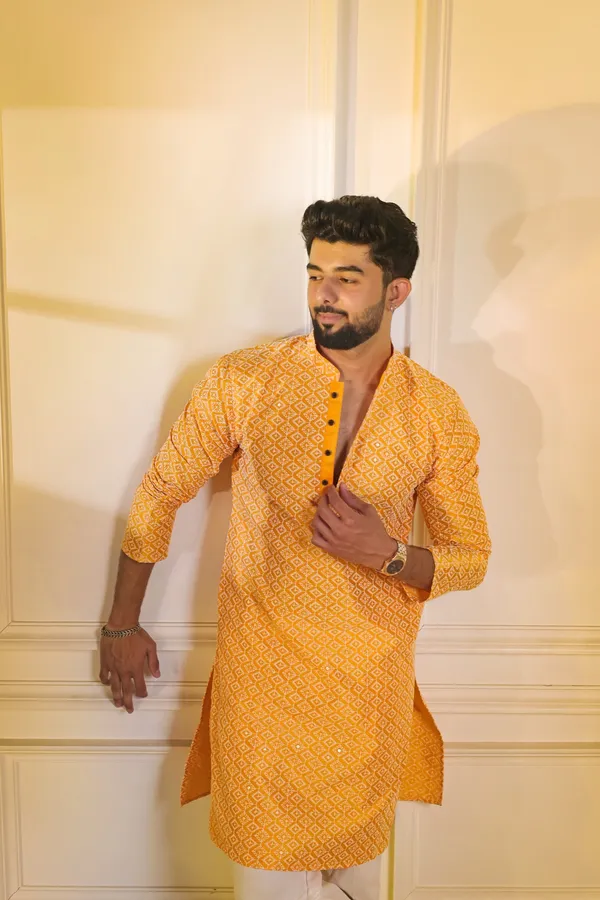 Yellow_Cotton_Silk_Embroidered_With_Sequins_Kurta