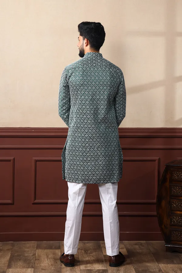 Dark_Green_Cotton_Silk_Embroidered_With_Sequins_Ethnic_Set