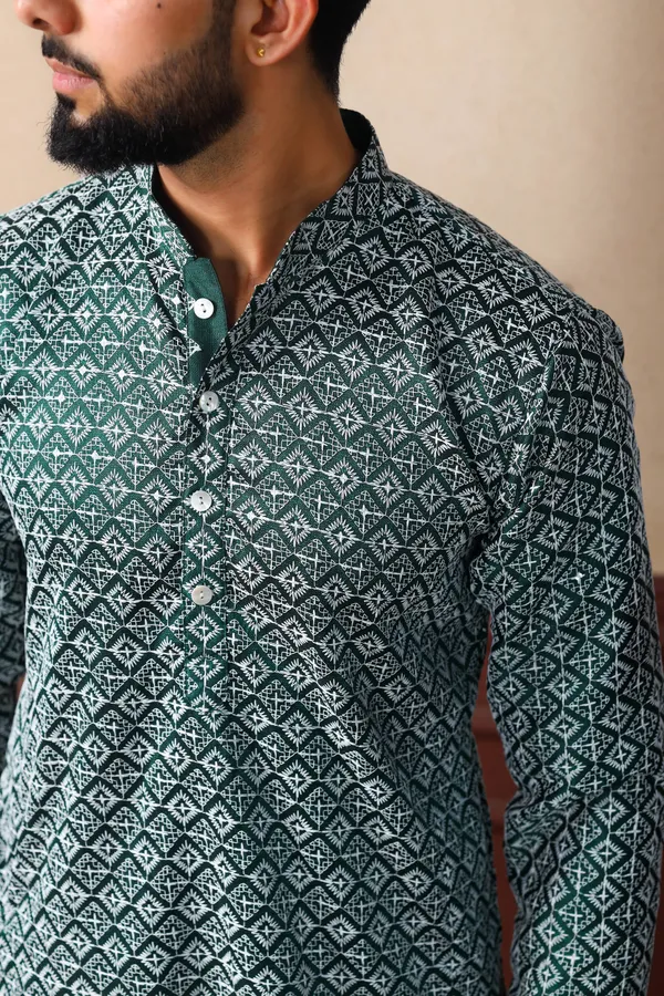 Dark_Green_Cotton_Silk_Embroidered_With_Sequins_Ethnic_Set