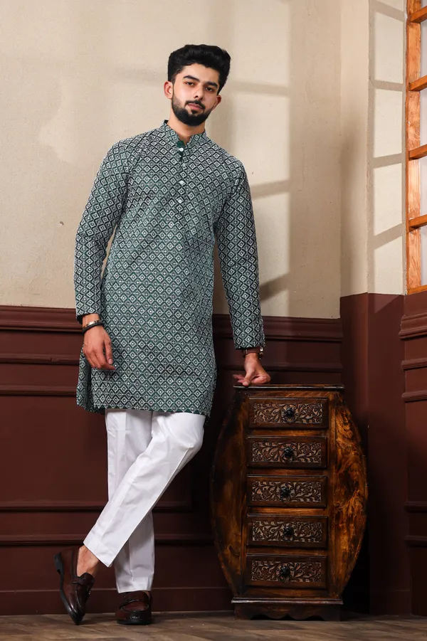 Dark_Green_Cotton_Silk_Embroidered_With_Sequins_Ethnic_Set