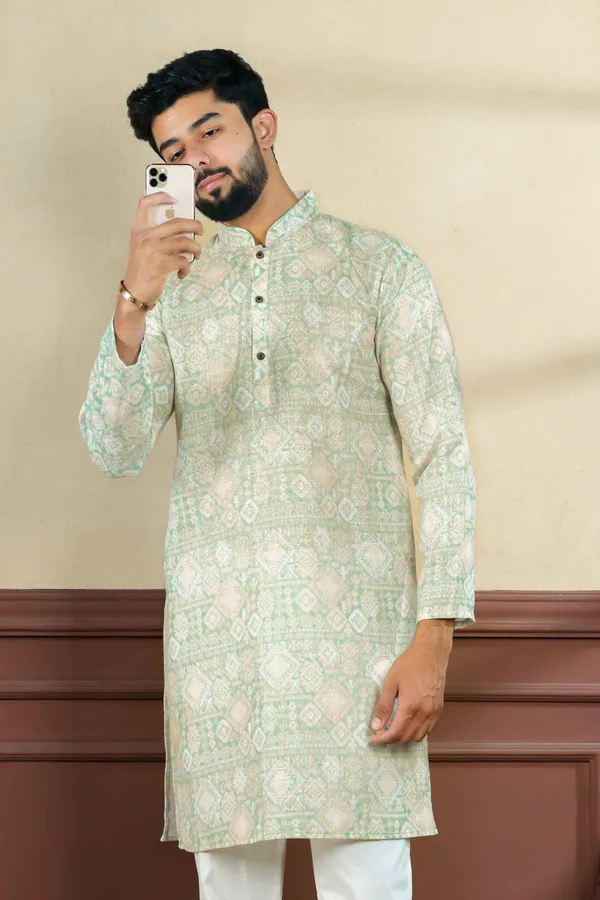 Light_Green_Linen_Digital_Print_Kurta