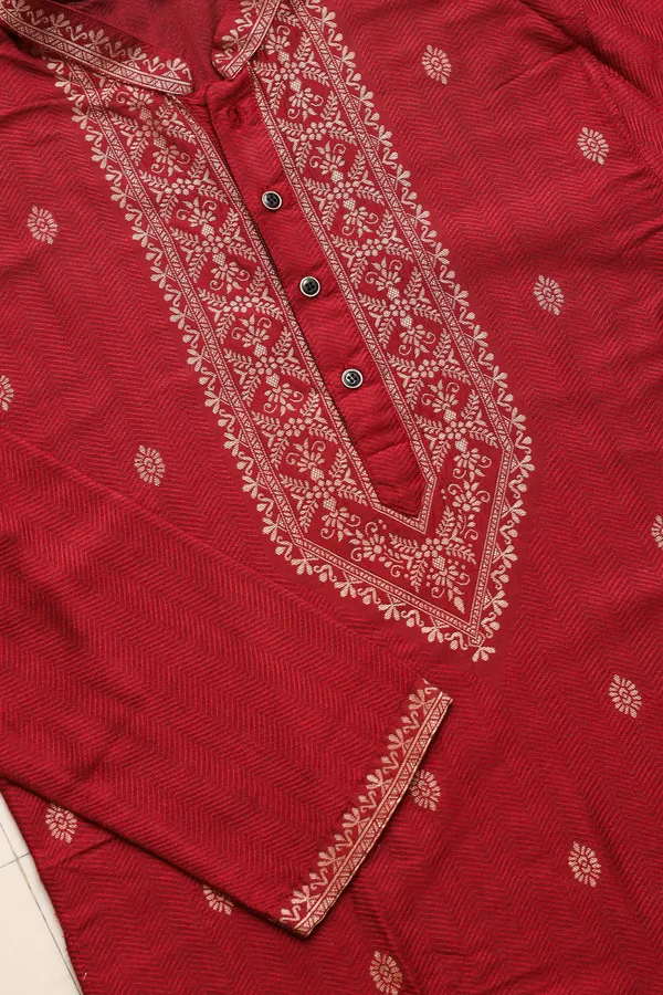 Maroon_Cotton_Resham_Neck_Work_Ethnic_Set