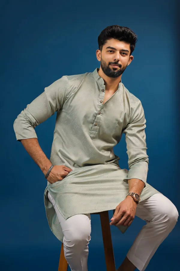 Sky_Blue_Cotton_Silk_Jacquard_Texture_Kurta