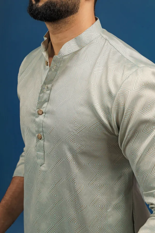 Sky_Blue_Cotton_Silk_Jacquard_Texture_Kurta