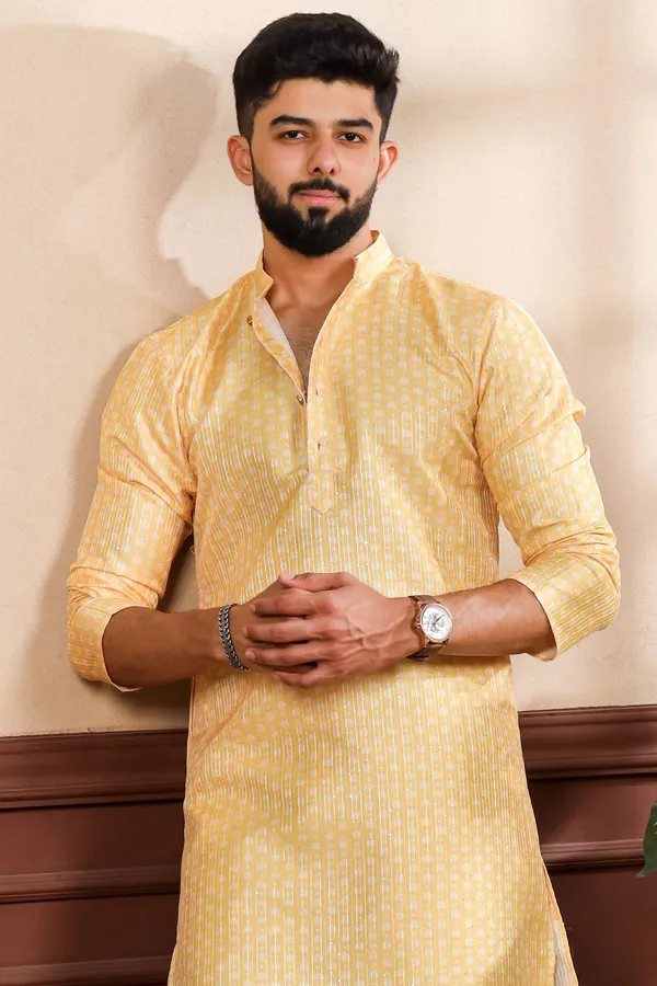 Yellow_Sequin_Thread_With_Digital_Print_Kurta