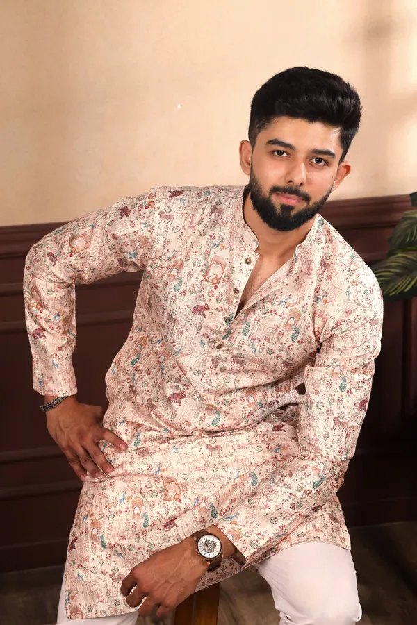 Biege_Silk_Sequin_Thread_With_Digital_Print_Kurta