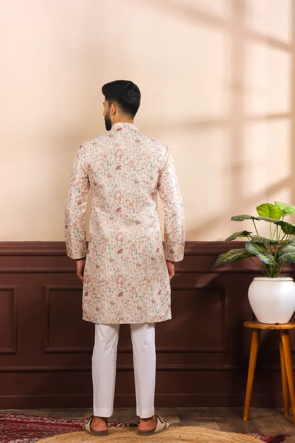 Biege_Silk_Sequin_Thread_With_Digital_Print_Kurta