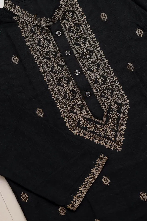 Black_Cotton_Resham_Neck_Work_Kurta