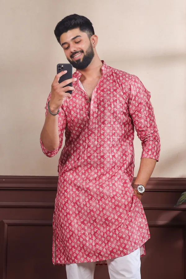 Maroon_Cotton_Digital_Print_Kurta