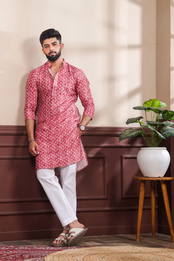 Maroon_Cotton_Digital_Print_Kurta