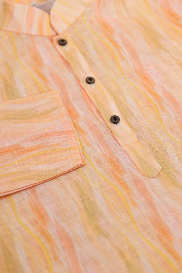 Peach_Linen_Digital_Print_Kurta