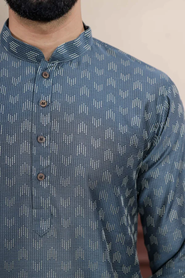Grey_Cotton_Woven_Texture_Kurta
