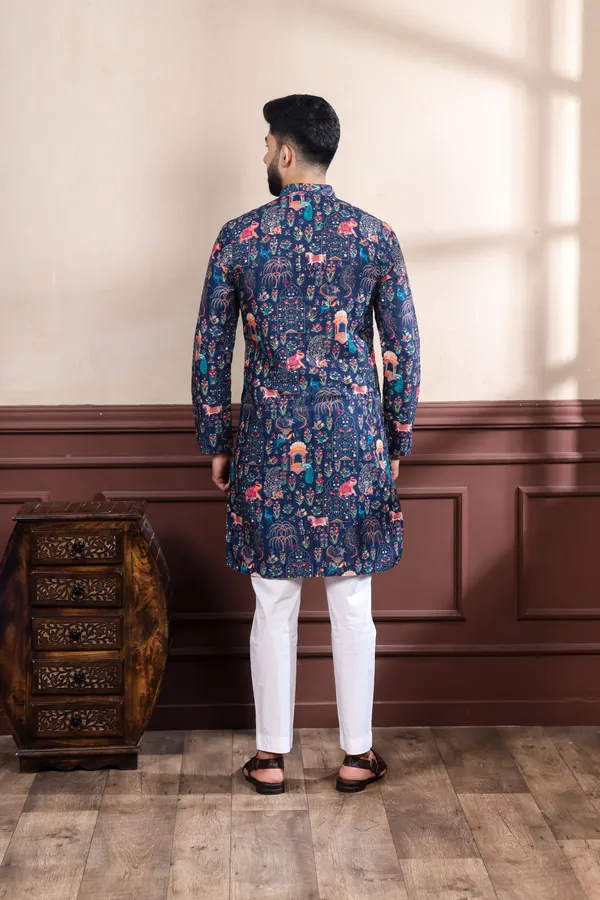 Navy_Cotton_Digital_Print_Kurta
