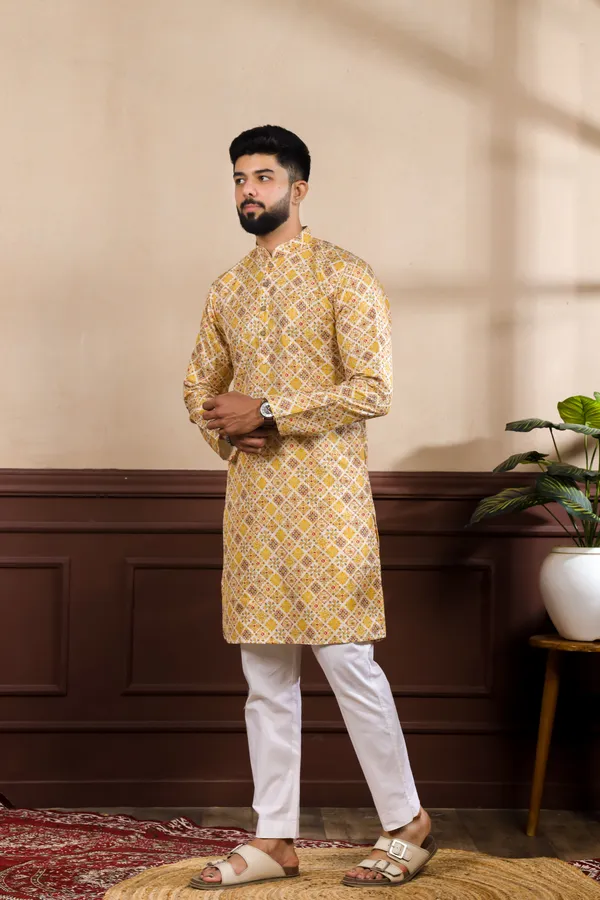 Yellow_Silk_Sequin_Thread_With_Digital_Print_Kurta
