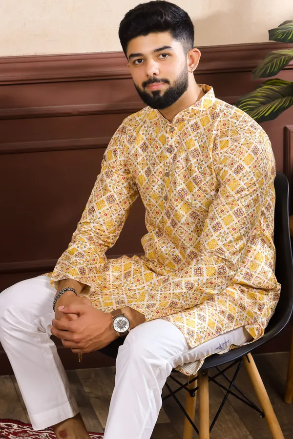 Yellow_Silk_Sequin_Thread_With_Digital_Print_Kurta